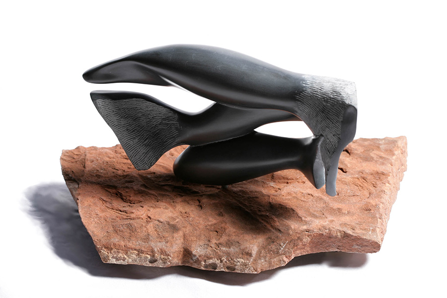 Jania Ashby marble sculpture, Flying Fish